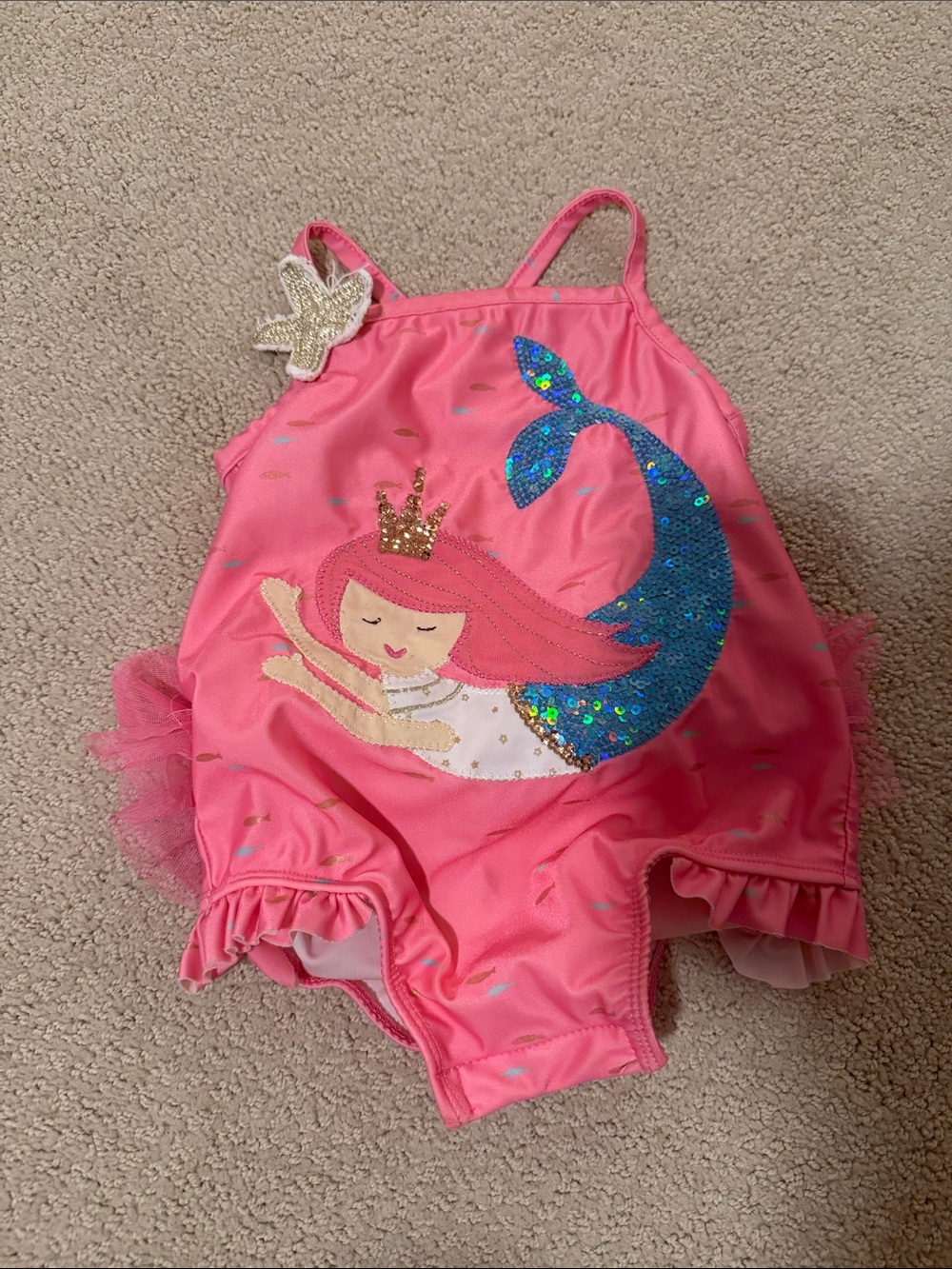 Mud Pie Pink Kids Mermaid One-Piece Swimsuit